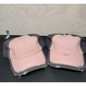 Otto Women's Trucker Hat Cap Baseball Pink Gray Distressed One Size Lot Of 2